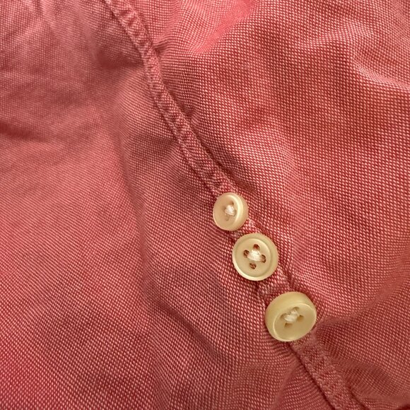 Ralph Lauren Long Sleeve Button Down Chambray Oxford Red Flesh Colored Pony Sz L - Picture 9 of 9